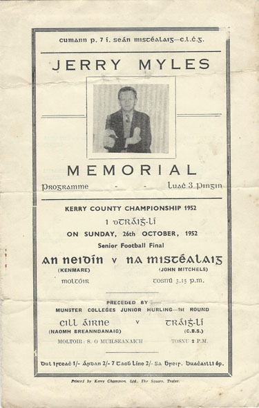 GAA Programme Jerry Myles